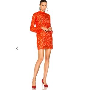 NWOT Stella Mccartney Red Cayla Lace Mini Dress Original Price $1,325 Sz: 6